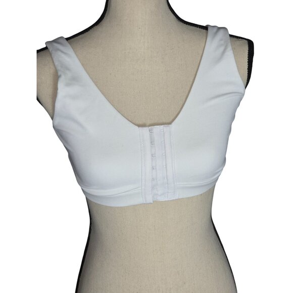 Delimira Womens Front Closure White Wireless Bra With Wide Straps Size M*NWT - Picture 1 of 7